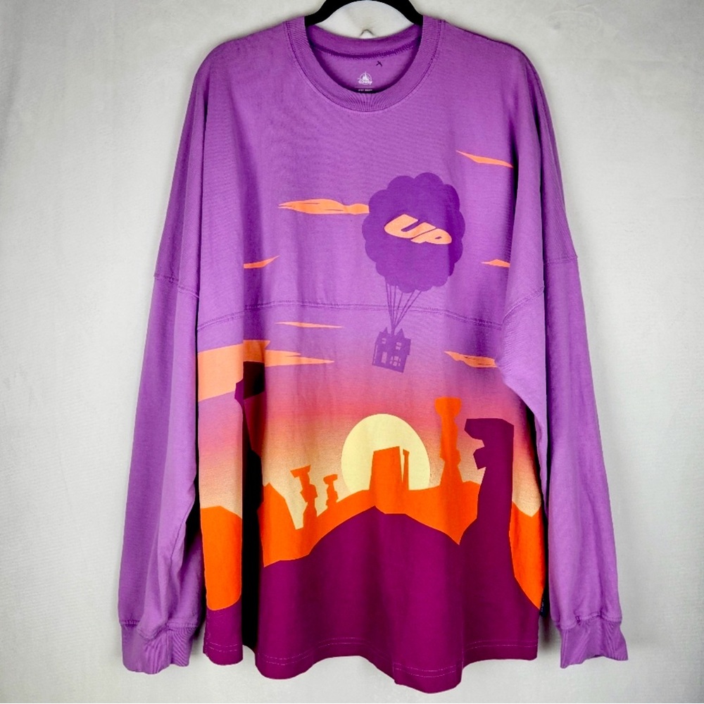 Disney Pixar "UP" Paradise Falls Spirit Jersey Long Sleeve Purple XXL